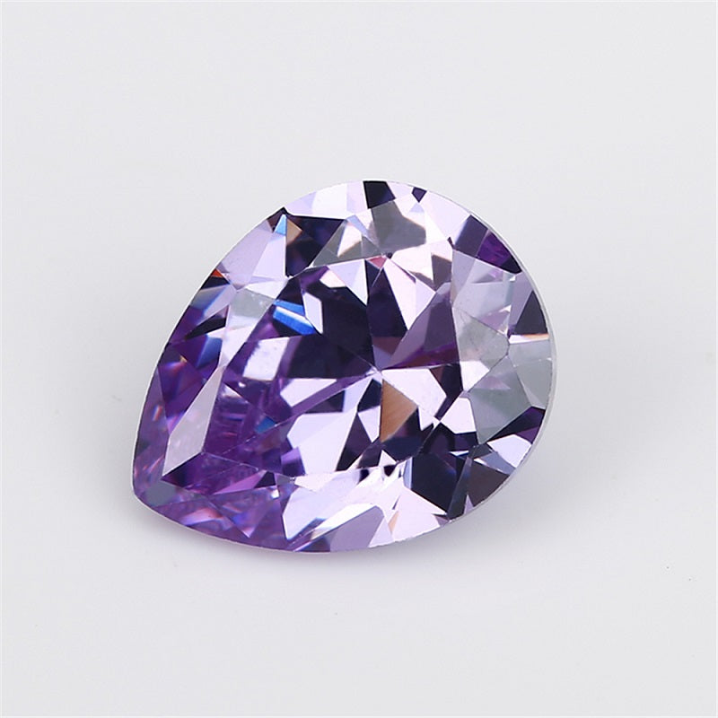 Size 3x5~10x12mm 5A Pear Cut Lavender Color CZ Stone Loose Cubic Zirconia Synthetic Gemstone for Jewelry
