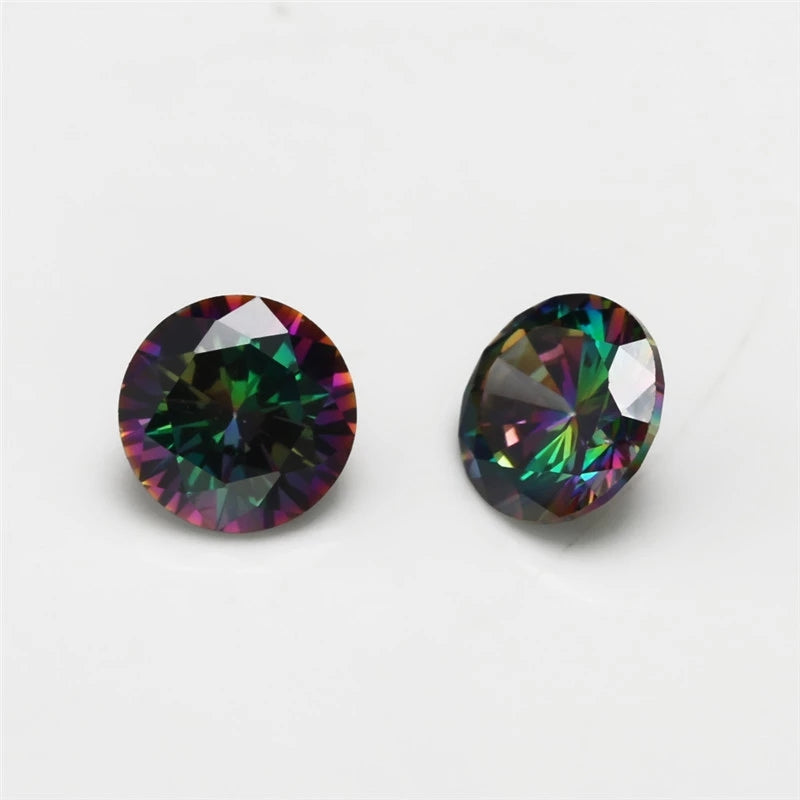 Size 1.0-12.0mm 5A Round Cut Plating Mix Color CZ Stone Loose Cubic Zirconia Synthetic Gemstone for Jewelry