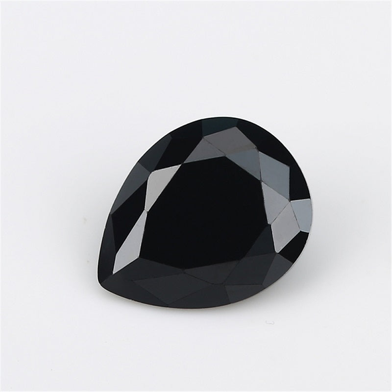 50pcs 2x3-10x12mm 5A Pear Cut Black CZ Stone Loose Cubic Zirconia Synthetic Gemstone for Jewelry