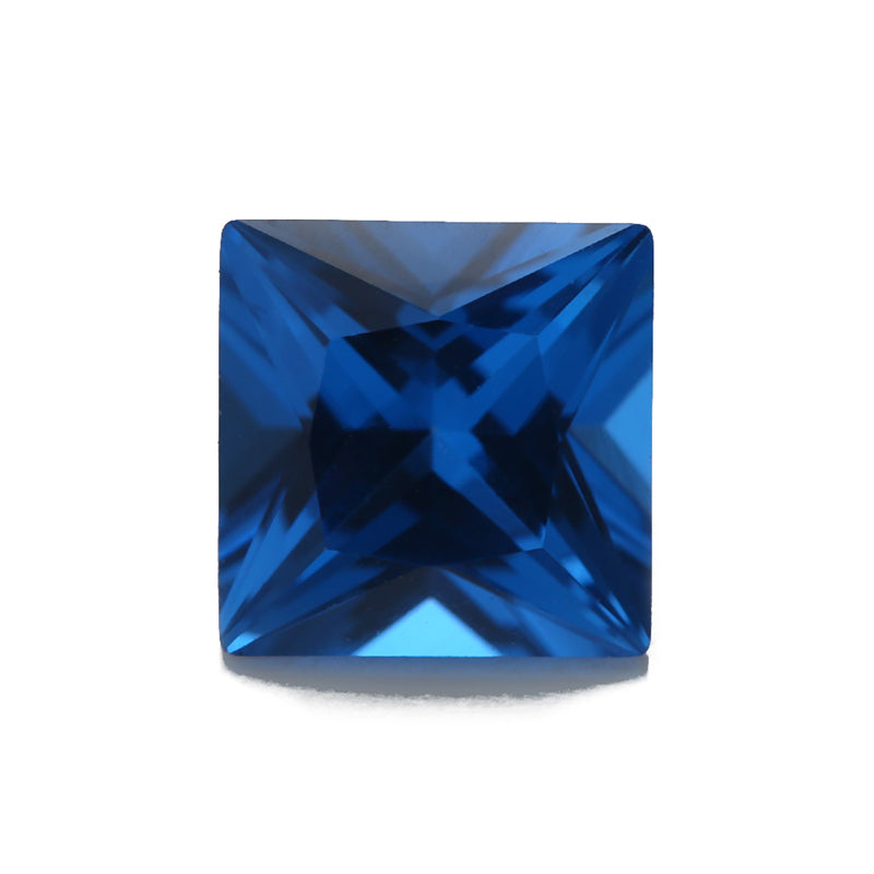 Size 3x3~10x10mm Square Princess Cut 109# Color Blue Stone Loose Spinel Synthetic Gemstone for Jewelry