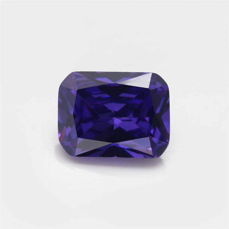 50pcs 4x6~10x12mm 5A Octangle Cut Violet CZ Stone Loose Cubic Zirconia Synthetic Gemstone for Jewelry