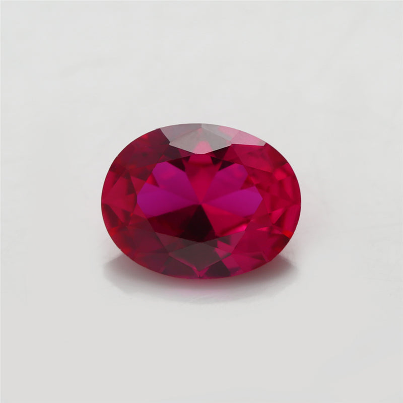 Size 3x5~13x18mm Oval Cut 5# Red Stone Loose Corundum Synthetic Gemstone for Jewelry