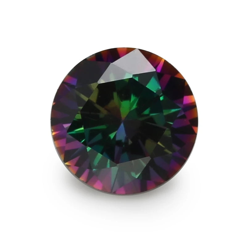 Size 1.0-12.0mm 5A Round Cut Plating Mix Color CZ Stone Loose Cubic Zirconia Synthetic Gemstone for Jewelry