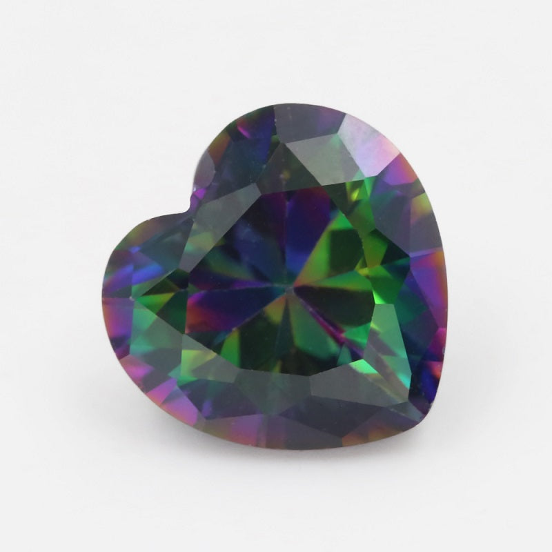 50pcs 3x3-12x12mm 5A Heart Cut Plating Mix Color CZ Stone Loose Cubic Zirconia Synthetic Gemstone for Jewelry