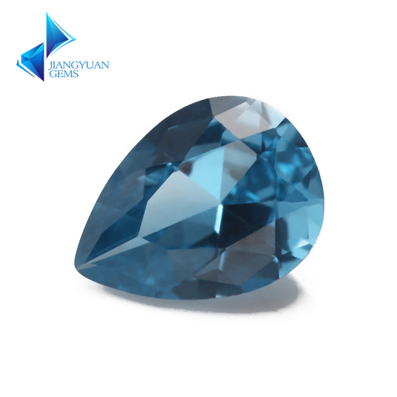 Size 3x5~10x12mm Pear Cut 120# Color Blue Stone Loose Spinel Synthetic Gemstone for Jewelry
