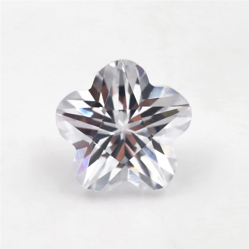 50pcs 4x4~10x10mm 5A Flower Cut White CZ Stone Loose Cubic Zirconia Synthetic Gemstone for Jewelry
