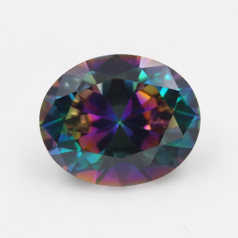 50pcs 3x5-10x12mm 5A Oval Cut Plating Mix Color CZ Stone Loose Cubic Zirconia Synthetic Gemstone for Jewelry