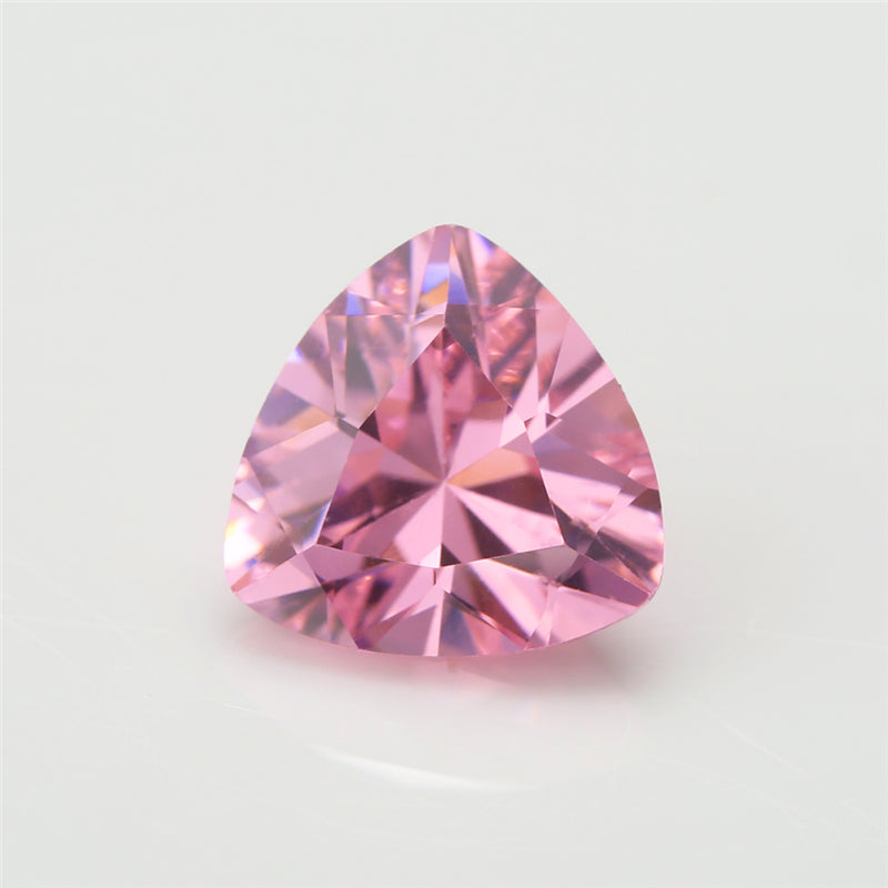 50pcs 3x3~10x10mm 5A Trillion Cut Cut Pink CZ Stone Loose Cubic Zirconia Synthetic Gemstone for Jewelry