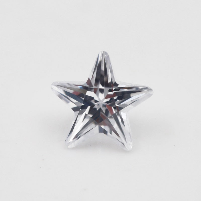50pcs 4x4~10x10mm 5A Star Shape White CZ Stone Loose Cubic Zirconia Synthetic Gemstone for Jewelry