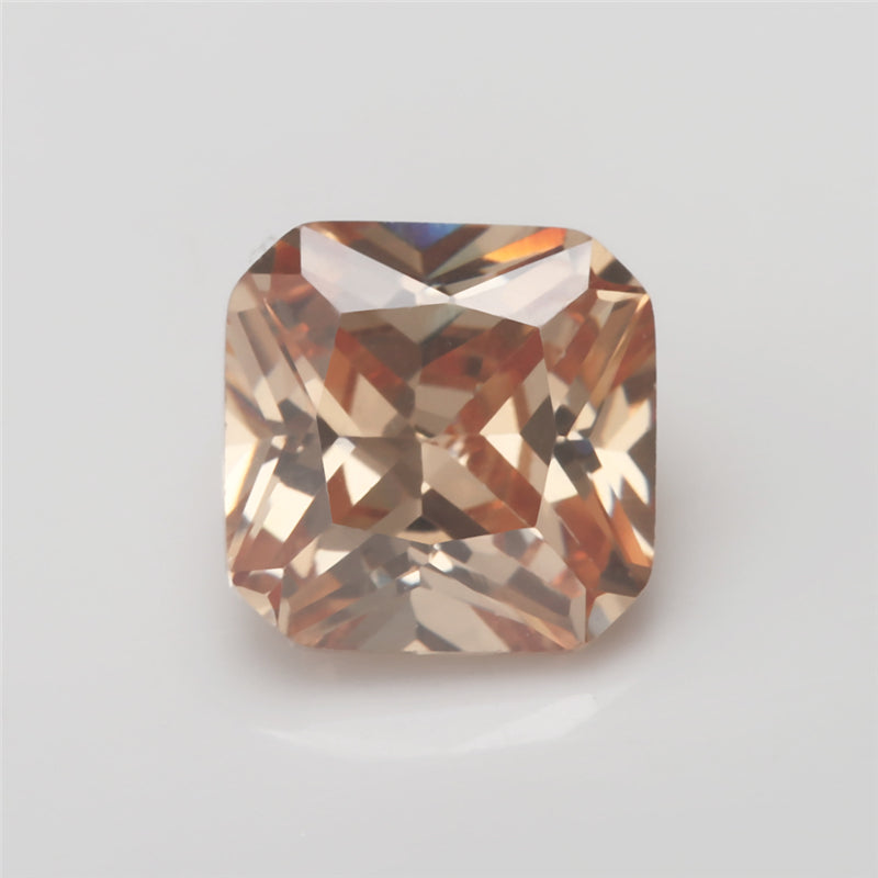 50pcs 3x3-10x10mm 5A Square Octangle Cut Champagne CZ Stone Loose Cubic Zirconia Synthetic Gemstone for Jewelry