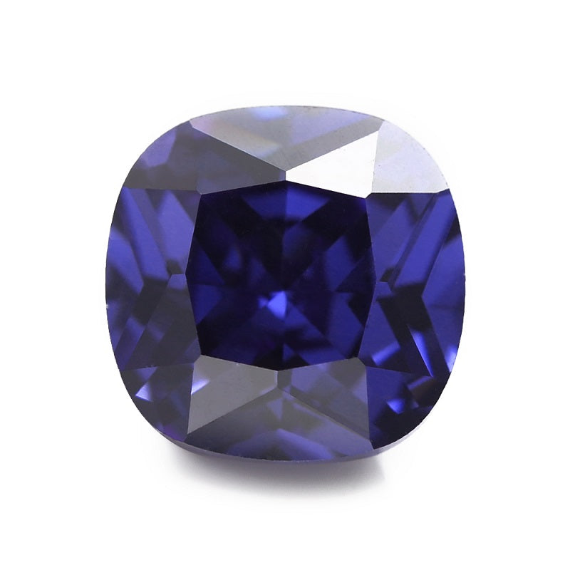 Size 4x4-10x10mm 5A Cushion Cut Tanzanite Color CZ Stone Loose Cubic Zirconia Synthetic Gemstone for Jewelry