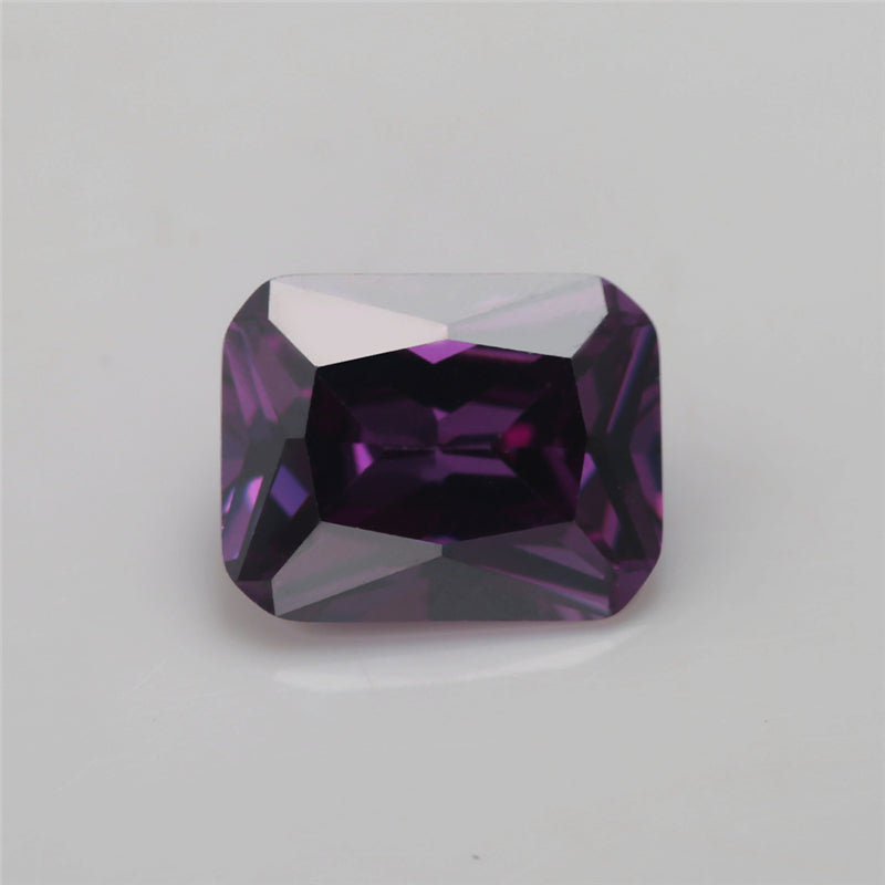 50pcs 4x6~10x12mm 5A Octangle Cut Amethyst Color CZ Stone Loose Cubic Zirconia Synthetic Gemstone for Jewelry
