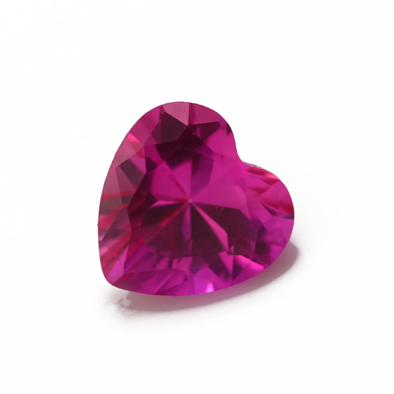 Size 3x3~10x10mm Heart Cut 3# Red Stone Loose Corundum Synthetic Gemstone for Jewelry