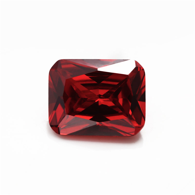 50pcs 4x6~10x12mm 5A Octangle Cut Cut Garnet Color CZ Stone Loose Cubic Zirconia Synthetic Gemstone for Jewelry