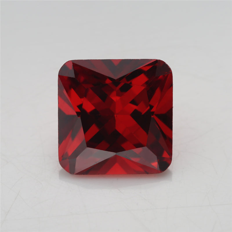 50pcs 3x3~10x10mm 5A Square Octangle Shape Garnet Color CZ Stone Loose Cubic Zirconia Synthetic Gemstone for Jewelry