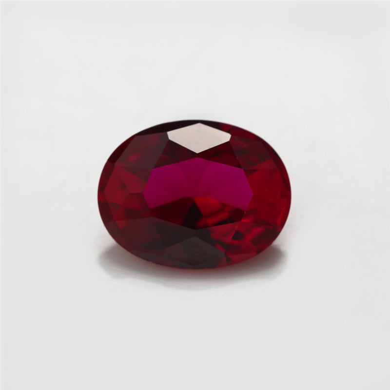 Size 3x5~13x18mm Oval Cut 8# Red Stone Loose Corundum Synthetic Gemstone for Jewelry