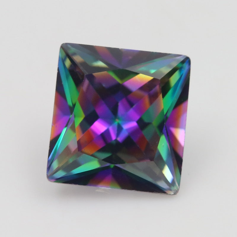 50pcs 3x3-12x12mm 5A Square Princess Cut Plating Mix Color CZ Stone Loose Cubic Zirconia Synthetic Gemstone for Jewelry