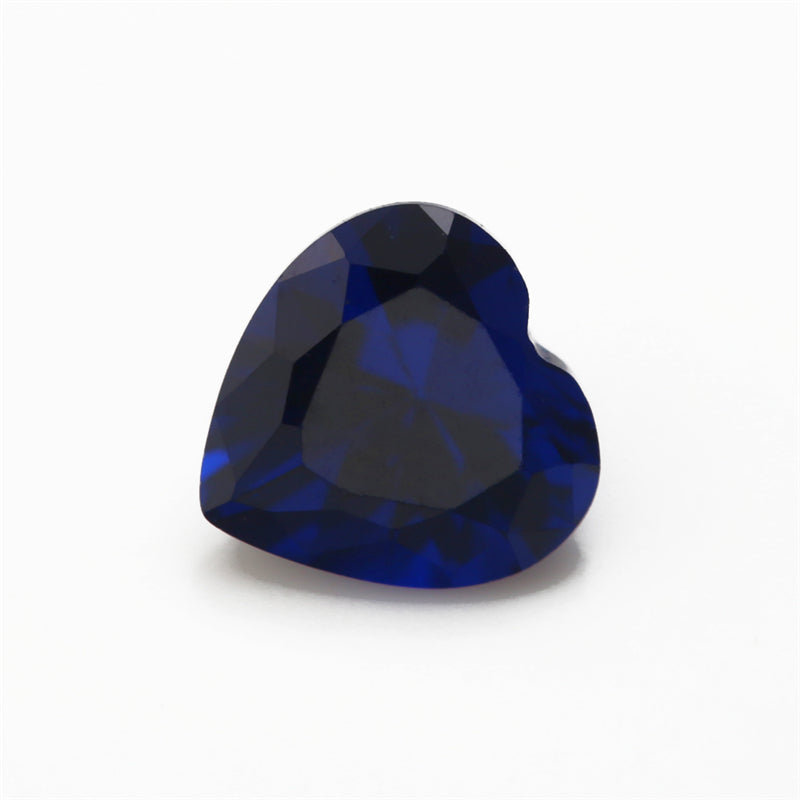 Size 3x3~10x10mm Heart Cut 112# Color Blue Stone Loose Spinel Synthetic Gemstone for Jewelry