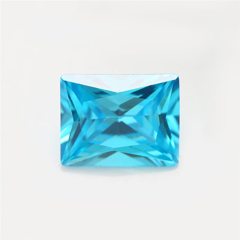 Size 3x5-9x11mm 5A Rectangle Cut Sea Blue CZ Stone Loose Cubic Zirconia Synthetic Gemstone for Jewelry Making
