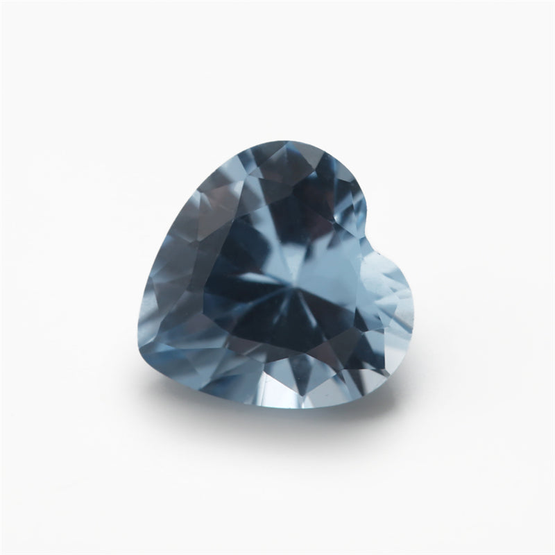 Size 3x3~10x10mm Heart Cut 106# Color Blue Stone Loose Spinel Synthetic Gemstone for Jewelry