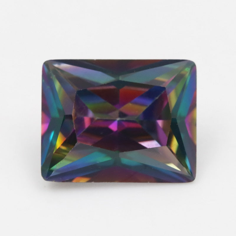 50pcs 3x5-10x12mm 5A Rectangle Cut Plating Mix Color CZ Stone Loose Cubic Zirconia Synthetic Gemstone for Jewelry