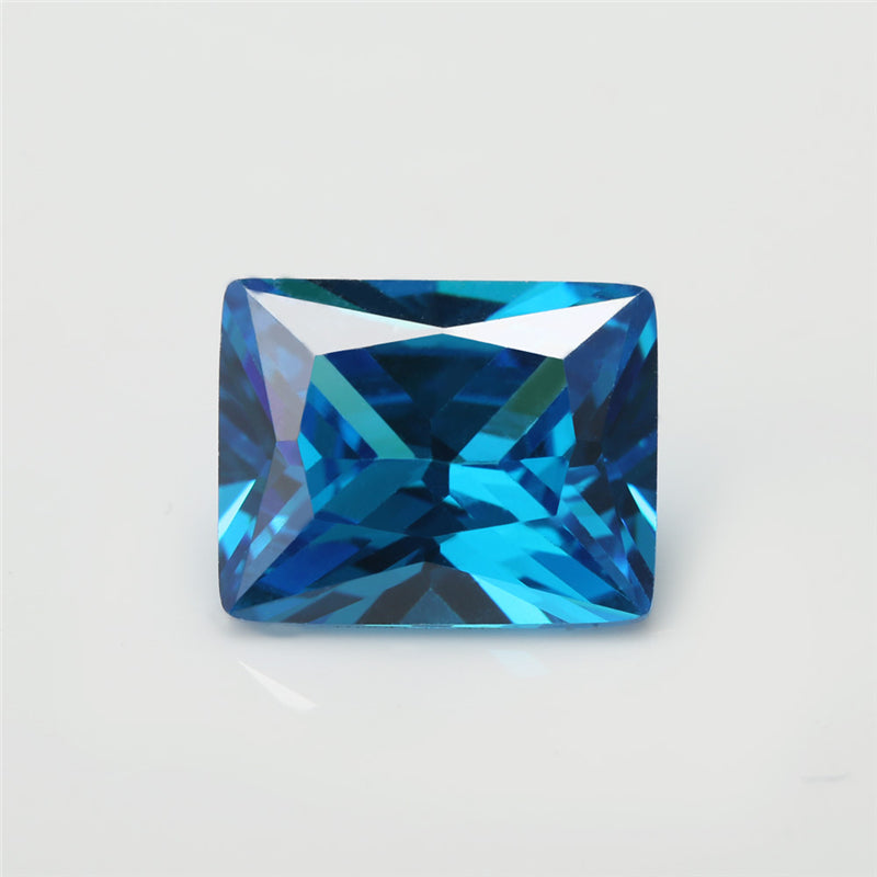 Size 3x5-9x11mm 5A Rectangle Cut Deep Sea blue CZ Stone Loose Cubic Zirconia Synthetic Gemstone for Jewelry Making