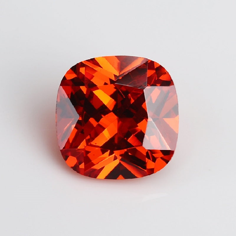 50pcs 4x4~10x10mm 5A Cushion Cut Orange CZ Stone Loose Cubic Zirconia Synthetic Gemstone for Jewelry