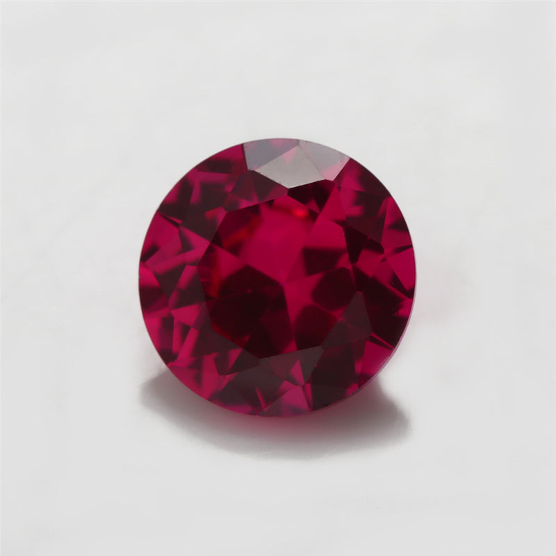Size 3.5~10.0mm Round Cut 5# Red Stone Loose Corundum Synthetic Gemstone for Jewelry