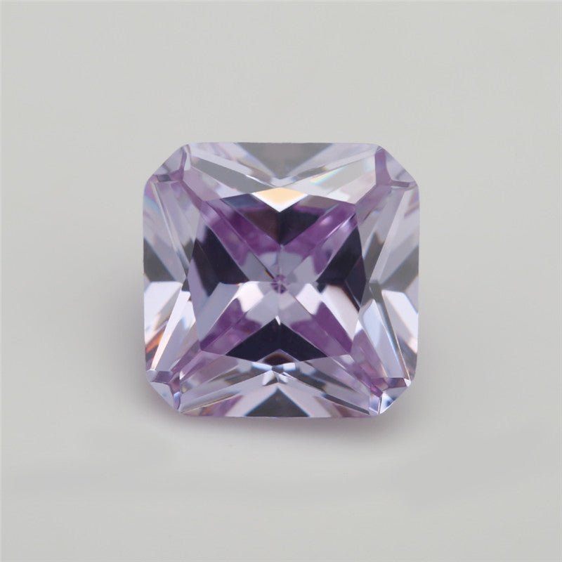 50pcs 3x3-10x10mm 5A Square Octangle Cut Lavender Color CZ Stone Loose Cubic Zirconia Synthetic Gemstone for Jewelry