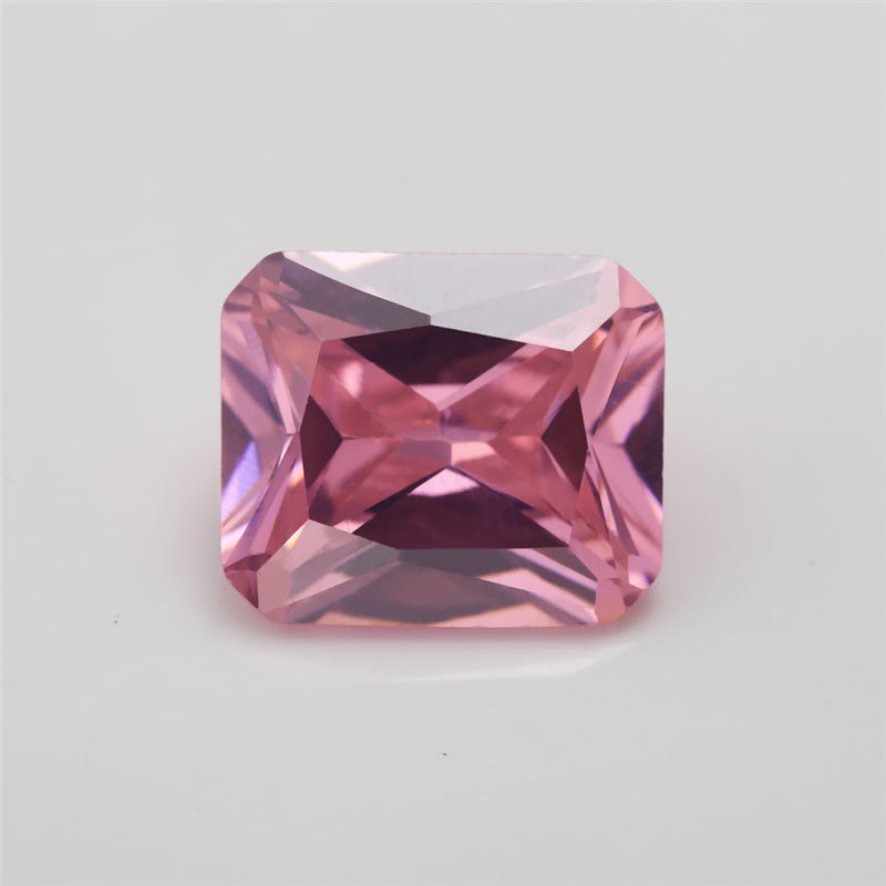 50pcs 4x6~10x12mm 5A Octangle Cut Cut Pink CZ Stone Loose Cubic Zirconia Synthetic Gemstone for Jewelry