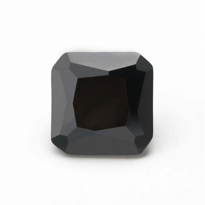 50pcs 3x3-10x10mm 5A Square Octangle Shape Black CZ Stone Loose Cubic Zirconia Synthetic Gemstone for Jewelry
