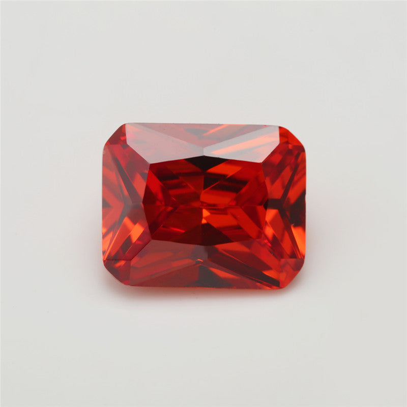 50pcs 4x6~10x12mm 5A Octangle Cut Orange CZ Stone Loose Cubic Zirconia Synthetic Gemstone for Jewelry