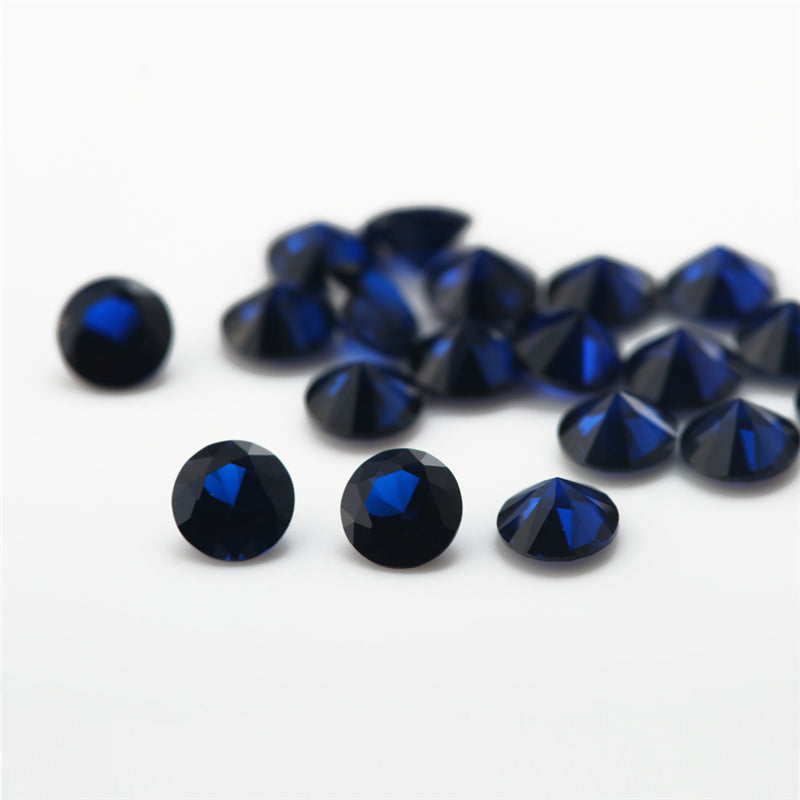 Size 1.0~3.0mm Round Cut 114# Color Blue Stone Loose Spinel Synthetic Gemstone for Jewelry