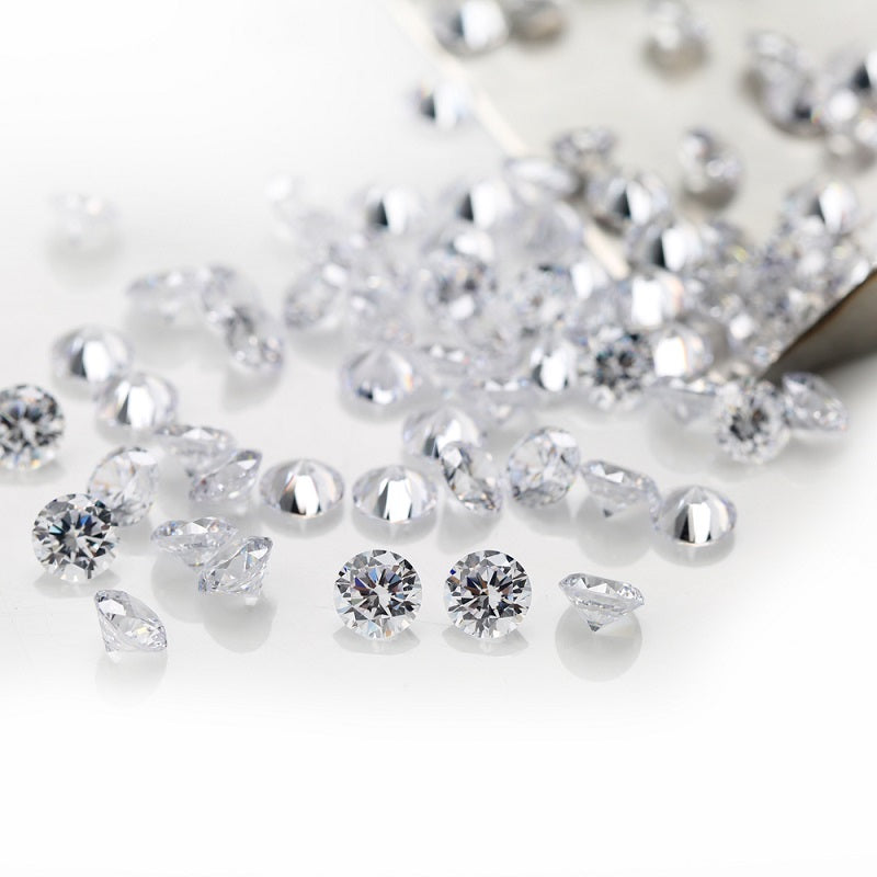 100pcs 1.0-10mm 5A Round Cut White CZ Stone Loose Cubic Zirconia Synthetic Gemstone for Jewelry
