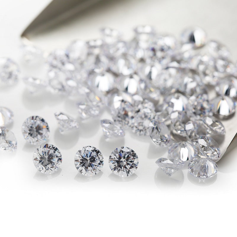 100pcs 1.0-10mm 5A Round Cut White CZ Stone Loose Cubic Zirconia Synthetic Gemstone for Jewelry