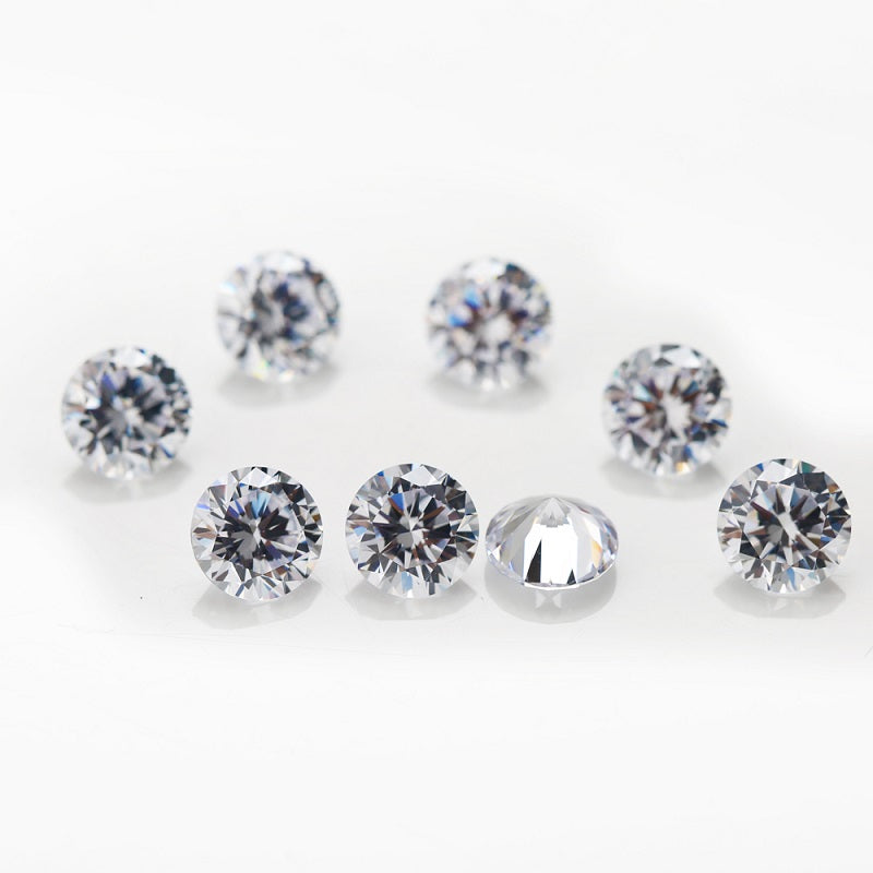 100pcs 1.0-10mm 5A Round Cut White CZ Stone Loose Cubic Zirconia Synthetic Gemstone for Jewelry