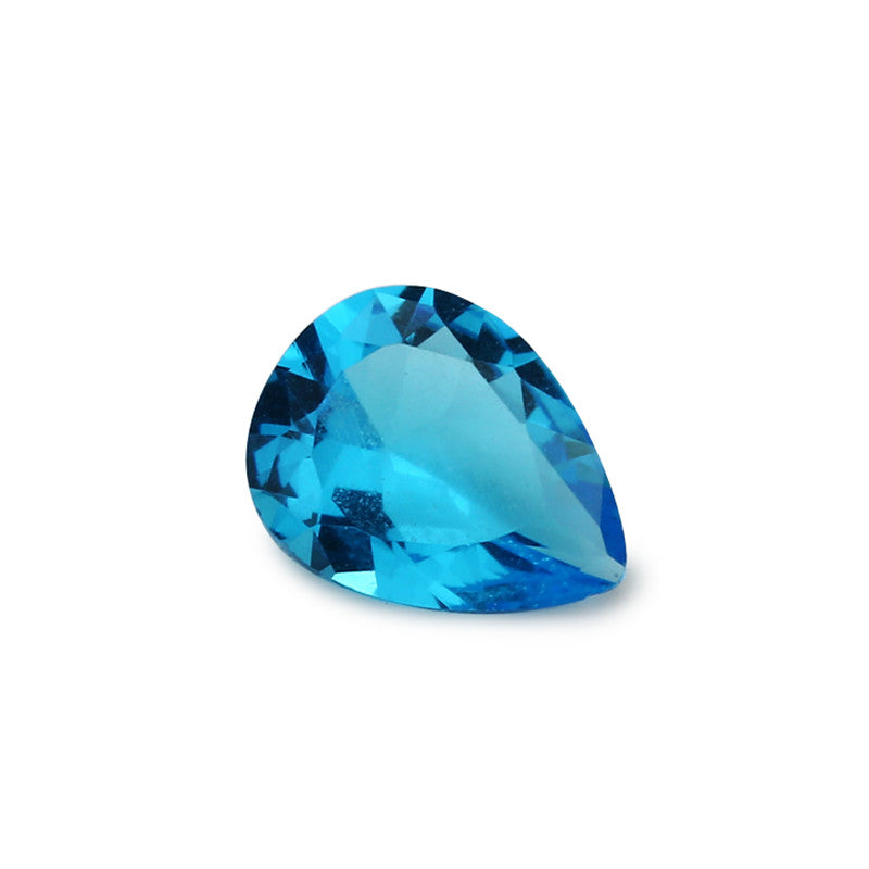 Size 3x5~10x12mm Pear Cut Dark Sea Blue Glass Stone Loose Synthetic Gemstone for Jewelry