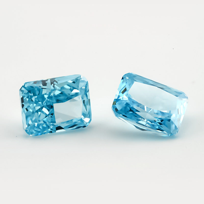 Size 6x8mm~8x10mm 20#Sky Blue Octangle Radiant Crushed Ice Cut Cubic Zirconia Stone 5A Loose CZ Synthetic Gemstone for Jewelry Making