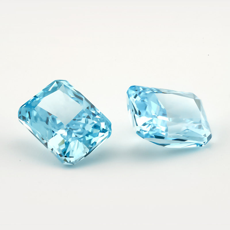 Size 6x8mm~8x10mm 20#Sky Blue Octangle Radiant Crushed Ice Cut Cubic Zirconia Stone 5A Loose CZ Synthetic Gemstone for Jewelry Making