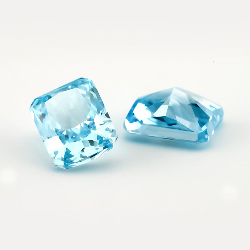 Size 6x8mm~8x10mm 20#Sky Blue Octangle Radiant Crushed Ice Cut Cubic Zirconia Stone 5A Loose CZ Synthetic Gemstone for Jewelry Making
