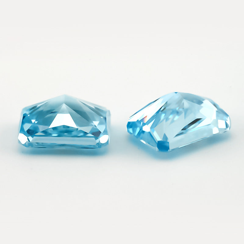Size 6x8mm~8x10mm 20#Sky Blue Octangle Radiant Crushed Ice Cut Cubic Zirconia Stone 5A Loose CZ Synthetic Gemstone for Jewelry Making