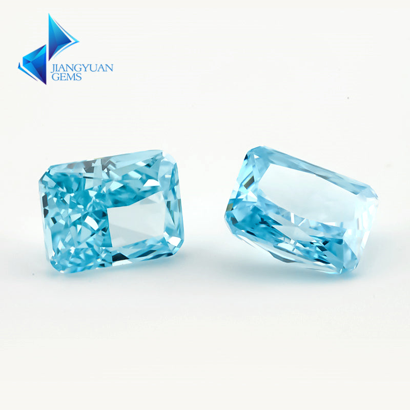 Size 6x8mm~8x10mm 20#Sky Blue Octangle Radiant Crushed Ice Cut Cubic Zirconia Stone 5A Loose CZ Synthetic Gemstone for Jewelry Making