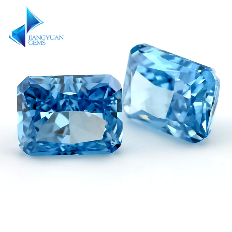Size 6x8mm~7x9mm 23#Fancy Blue Octangle Radiant Crushed Ice Cut Cubic Zirconia Stone 5A Loose CZ Synthetic Gemstone for Jewelry Making