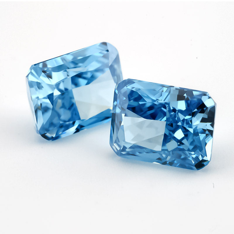 Size 6x8mm~7x9mm 23#Fancy Blue Octangle Radiant Crushed Ice Cut Cubic Zirconia Stone 5A Loose CZ Synthetic Gemstone for Jewelry Making