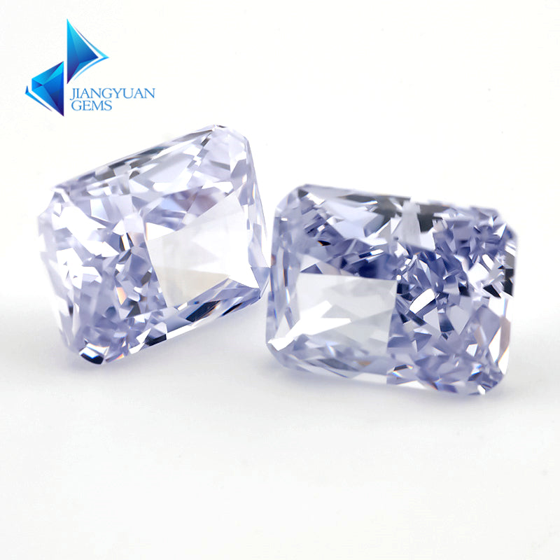 Size 6x8mm~8x10mm 24#Lavender Octangle Radiant Crushed Ice Cut Cubic Zirconia Stone 5A Loose CZ Synthetic Gemstone for Jewelry Making