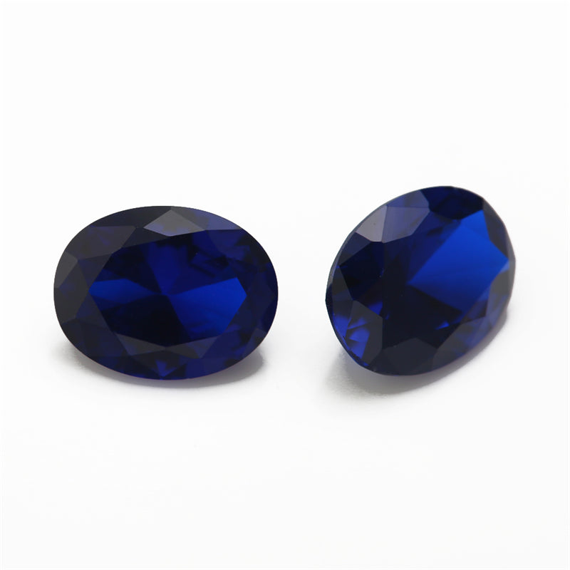 Size 3x5~10x12mm Oval Cut 112# Color Blue Stone Loose Spinel Synthetic Gemstone for Jewelry