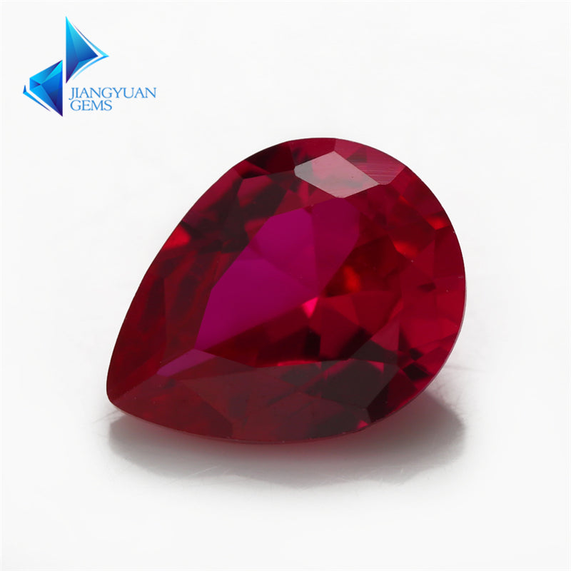 Size 3x5~13x18mm Pear Cut 5# Red Stone Loose Corundum Synthetic Gemstone for Jewelry