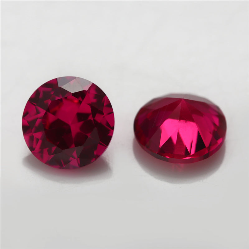 Size 3.5~10.0mm Round Cut 5# Red Stone Loose Corundum Synthetic Gemstone for Jewelry