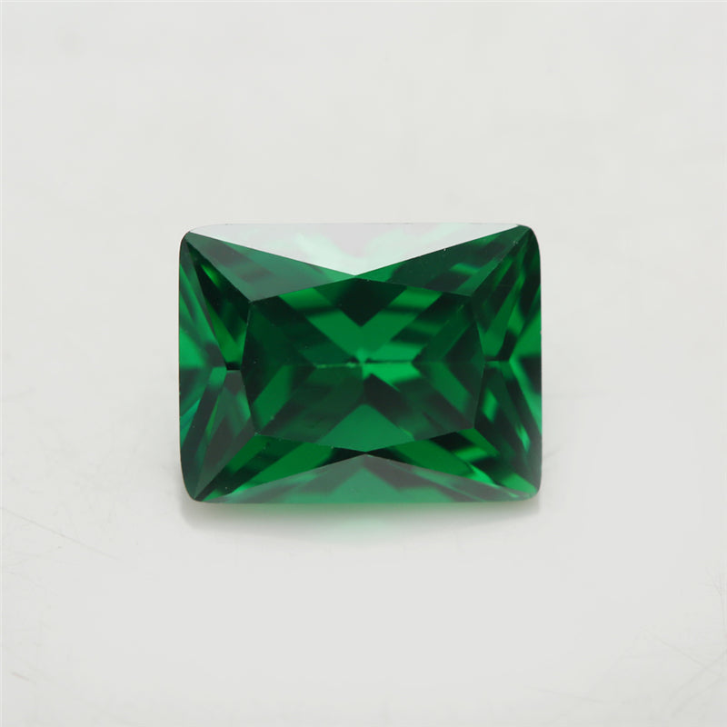 Size 3x5-9x11mm 5A Rectangle Cut Green CZ Stone Loose Cubic Zirconia Synthetic Gemstone for Jewelry Making