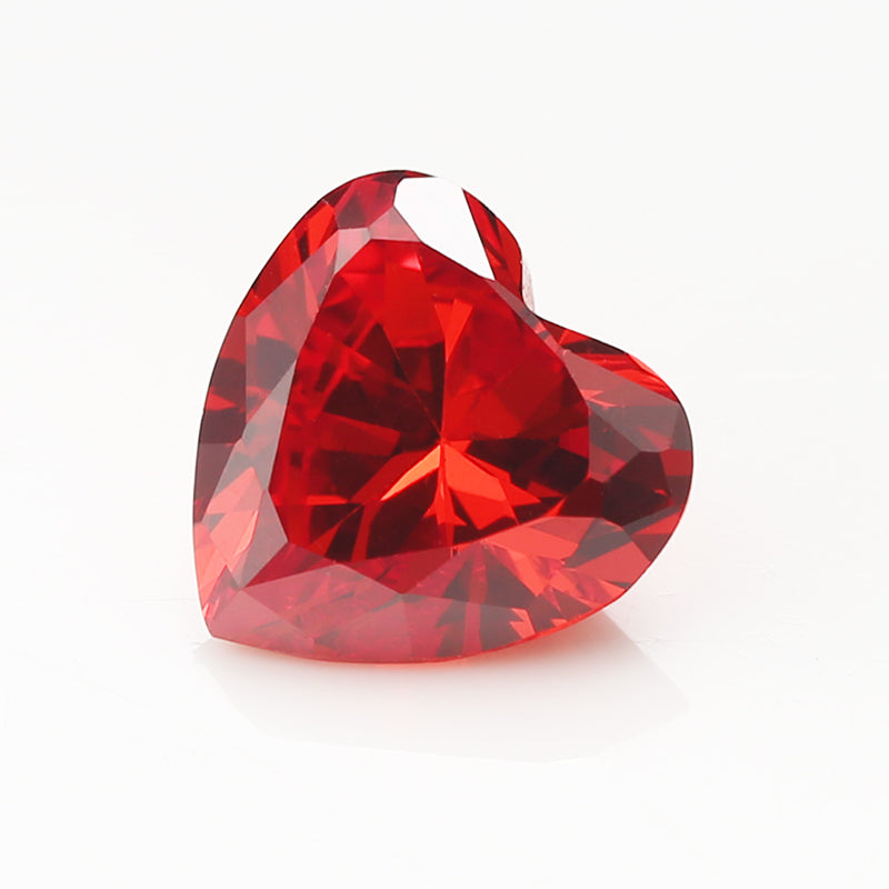 50pcs 3x3-10x10mm 5A Heart Cut Orange CZ Stone Loose Cubic Zirconia Synthetic Gemstone for Jewelry
